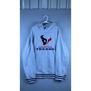 NFL Ultra Game Hoodie Mens XXL Gray Excellent Houston Texans Embroidered Striped
